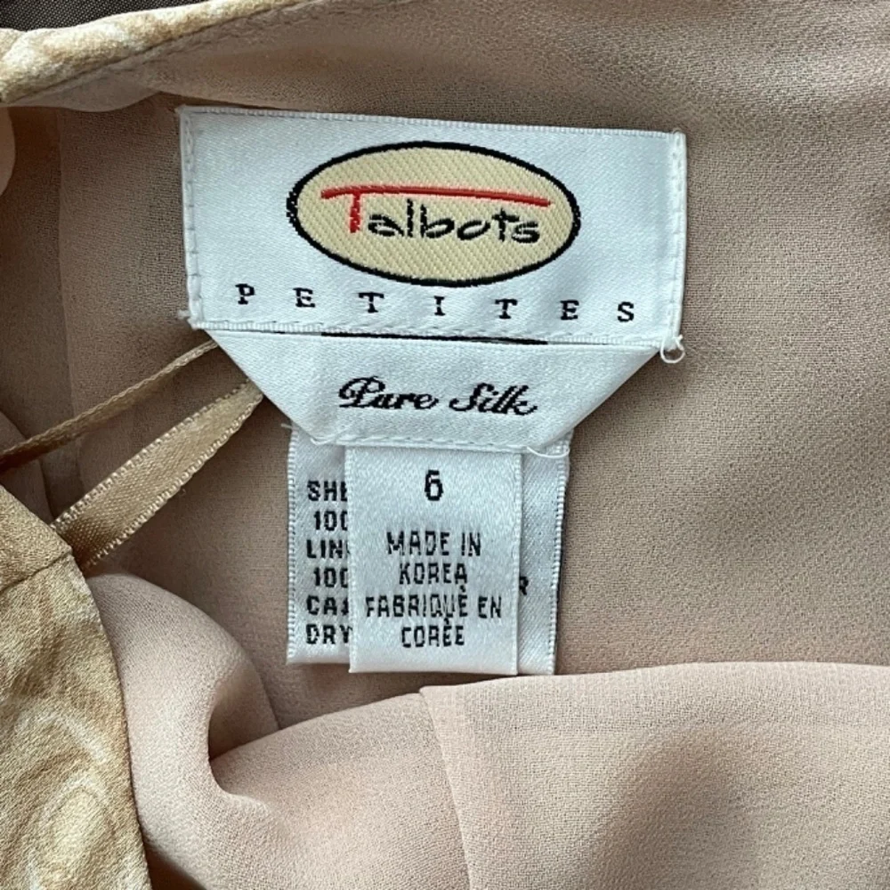 Vintage 100% Silk Talbots Baroque Midi Slip Skirt tag 6, 4 fit (S) EUC